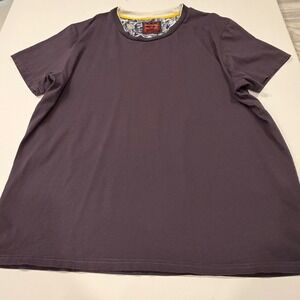 Consequence Antwerp Men's 3XL Faded Plum T-Shirt Paisley Trim Minimalist